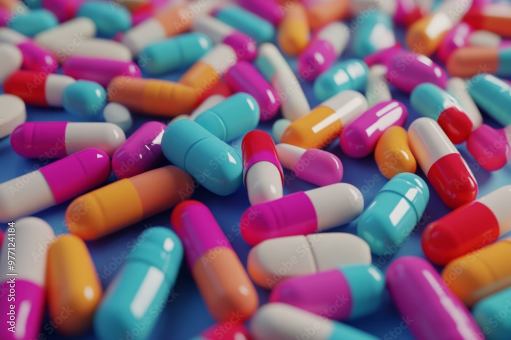many colorful pill 3d flat style many colorful pill 3d flat style