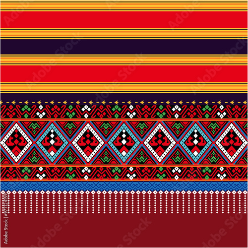 Ancient Thai handwoven fabric patterns 004