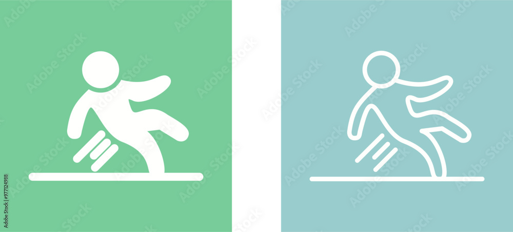 Danger of Slipping Vector Icon Danger of Slipping Vector Icon