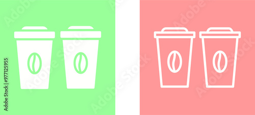 Two Coffees Vector Icon