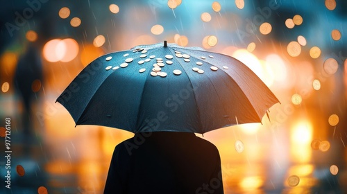 Wallpaper Mural Umbrella in the Rain Torontodigital.ca