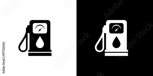 Gas Station icon logo background vector black design isolated