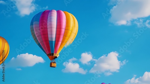 Vibrant Colorful Hot Air Balloon Festival Soaring in the Sky 