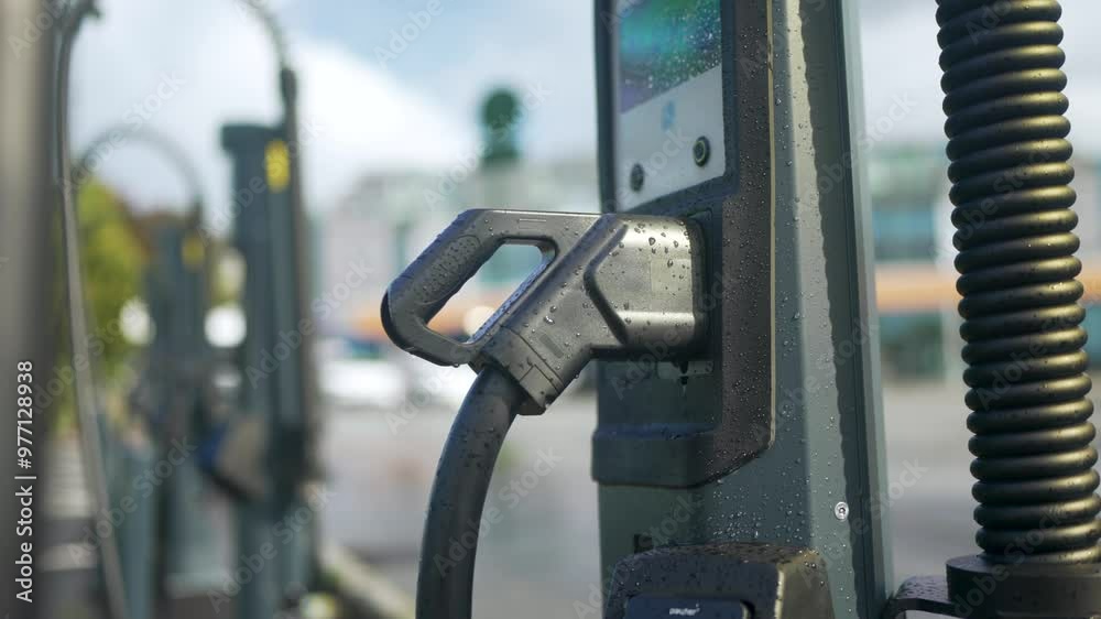 Sustainable EV charging at station Sustainable EV charging at station