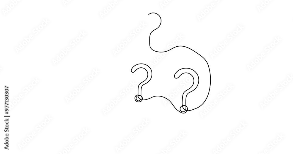 Question mark one line art animation animation, hand drawn asking sign, idea continuous contour motion. Query FAQ concept, finding answer video. 4k movie4k movie Question mark one line art animation animation, hand drawn asking sign, idea continuous contour motion. Query FAQ concept, finding answer video. 4k movie4k movie