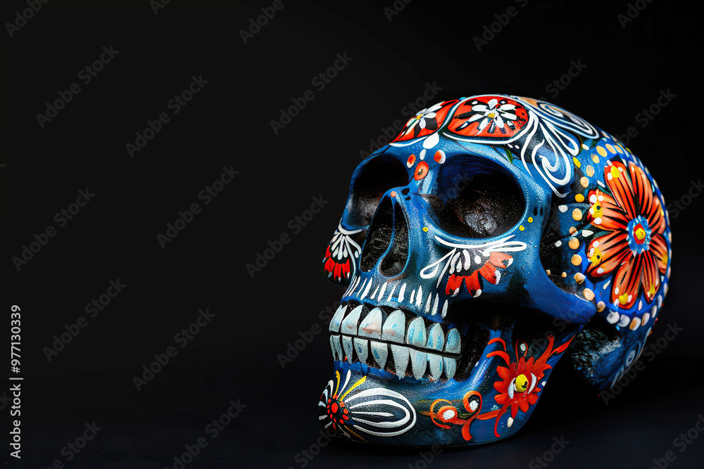 Beautiful greeting card with bright holiday composition for happy to joy celebrate dia de muertos Beautiful greeting card with bright holiday composition for happy to joy celebrate dia de muertos