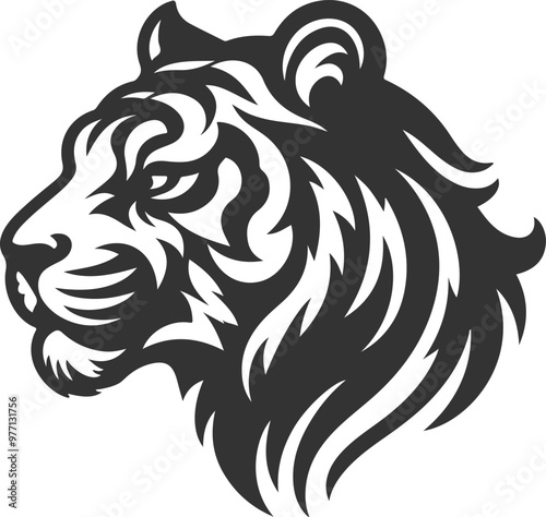 Wallpaper Mural Tiger head silhouette vector design Torontodigital.ca