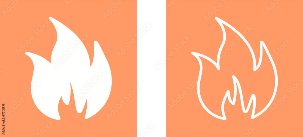 Fototapeta premium Flame Vector Icon