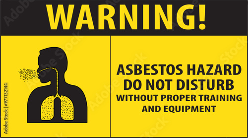 Asbestos hazard industrial safety warning notice vector.eps