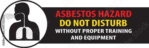 Asbestos hazard warning notice sign vector.eps