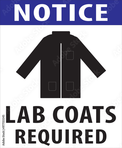 Lab coats required laboratory safety sign.eps