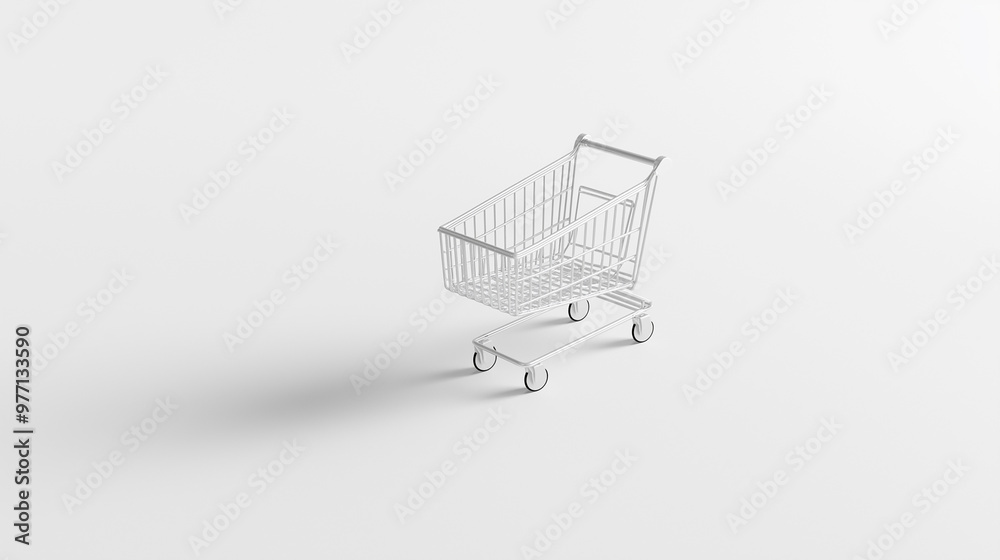 Editable shopping cart mockup. Cart isolated white background ...