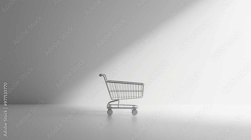 Editable shopping cart mockup. Cart isolated white background ...