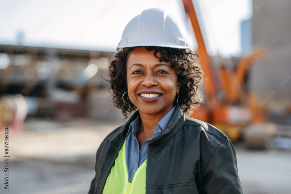 Portrait of a middle aged businesswoman on construction site Portrait of a middle aged businesswoman on construction site