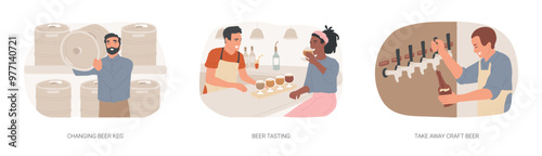 Craft beer pub isolated cartoon vector illustrations se