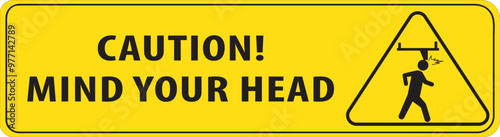 Mind your head caution sign vector.eps
