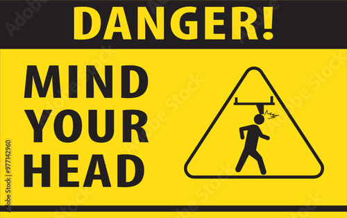 Mind your head danger sign vector.eps