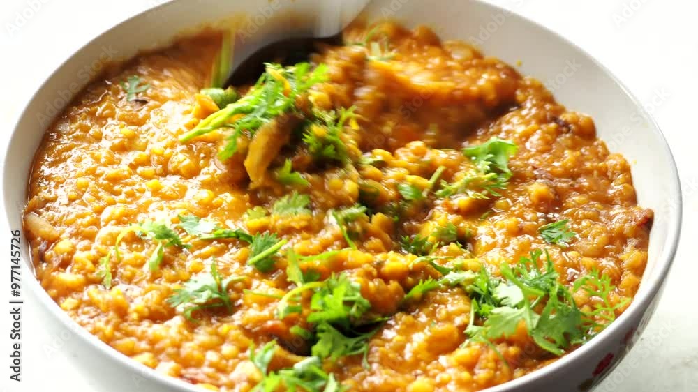 Lentil soup in bowl, in door Chiangmai Thailand. Lentil soup in bowl, in door Chiangmai Thailand.
