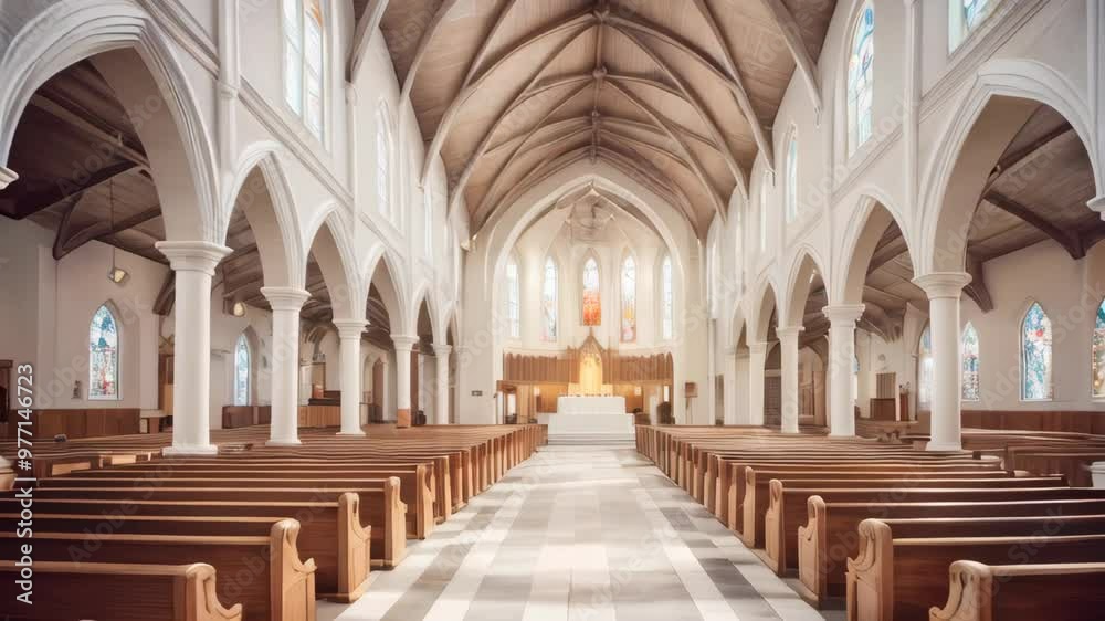 Gothic grand church or cathedral interior Gothic grand church or cathedral interior