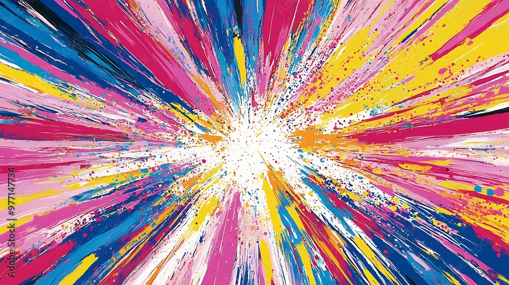 Vibrant Abstract Painting with Bold Colors and Dynamic Brush Strokes Vibrant Abstract Painting with Bold Colors and Dynamic Brush Strokes