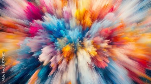 Explosive Burst of Colorful Powder Creating a Stunning Abstract Art Experience