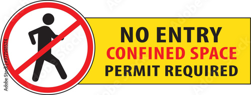 No entry confined space warning sign vector.eps