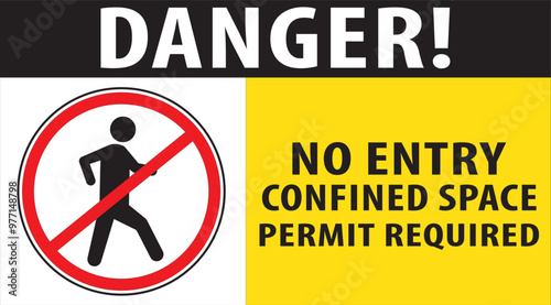 No entry confined space sign notice vector.eps