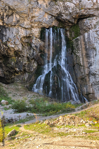 The Gega waterfall. The most famous and largest waterfall in Abkhazia. photo