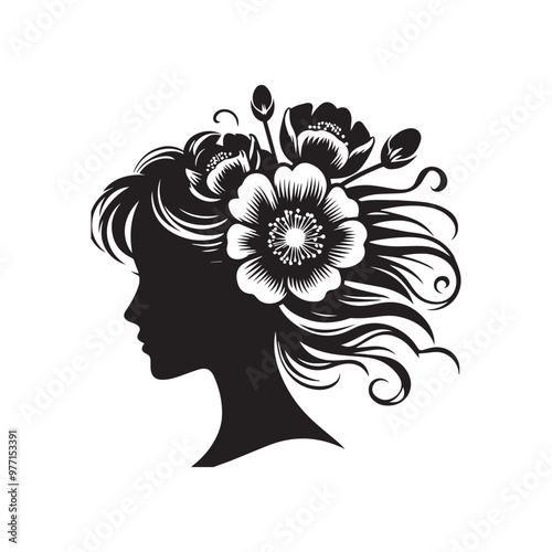 Glamorous Female Portrait Illustrations design