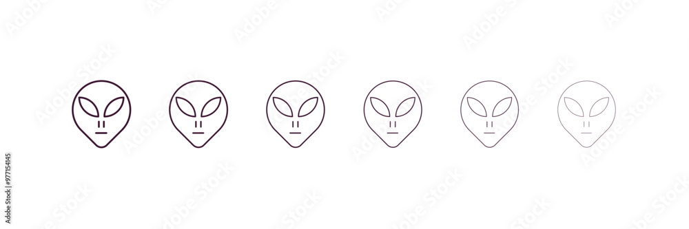 little extraterrestial outline icon. Linear vector from astronomy concept. 6 different line style little extraterrestial icon included thin, light, regular, medium, bold, black. little extraterrestial outline icon. Linear vector from astronomy concept. 6 different line style little extraterrestial icon included thin, light, regular, medium, bold, black.