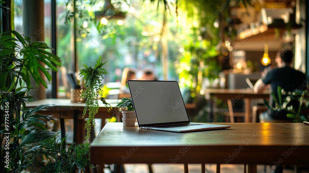 Work on remote work in a cafe. Freelance, work from home, cozy coffee shop, laptop in a cafe. Work on remote work in a cafe. Freelance, work from home, cozy coffee shop, laptop in a cafe.