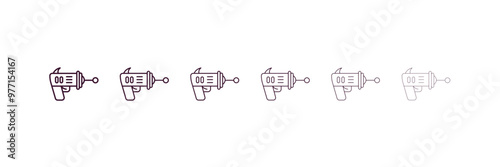 laser gun outline icon. Linear vector from astronomy concept. 6 different line style laser gun icon included thin, light, regular, medium, bold, black.