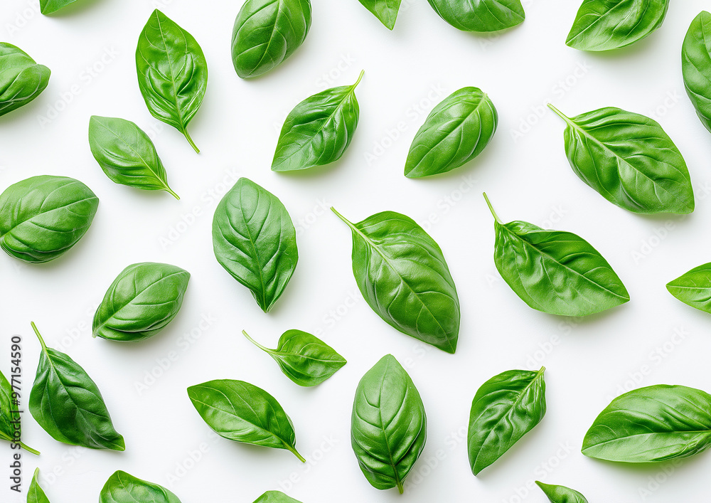 basil isolated on white basil isolated on white