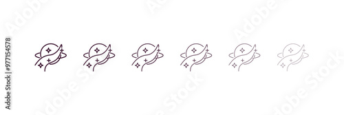 nasa outline icon. Linear vector from astronomy concept. 6 different line style nasa icon included thin, light, regular, medium, bold, black.