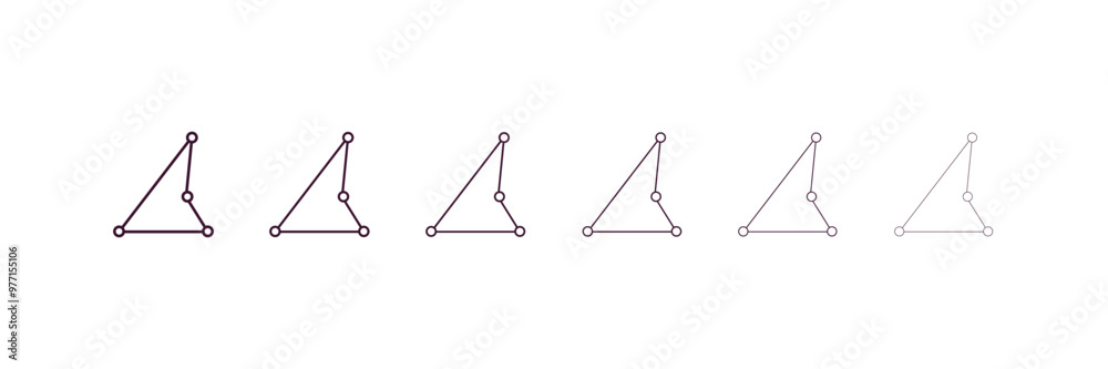 triangulam australe outline icon. Linear vector from astronomy concept. 6 different line style triangulam australe icon included thin, light, regular, medium, bold, black. triangulam australe outline icon. Linear vector from astronomy concept. 6 different line style triangulam australe icon included thin, light, regular, medium, bold, black.