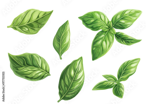 basil isolated on white