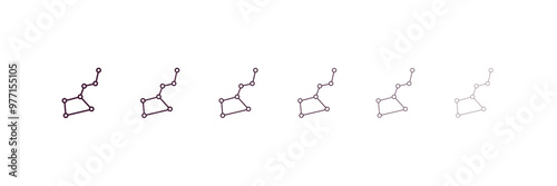 ursa major outline icon. Linear vector from astronomy concept. 6 different line style ursa major icon included thin, light, regular, medium, bold, black.