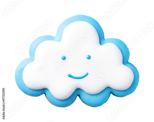 Cloud icon png cookie art shape, transparent background