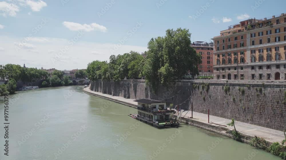 The Tiber river in Rome, Italy - may 2 2024