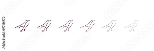 legs outline icon. Linear vector from beauty concept. 6 different line style legs icon included thin, light, regular, medium, bold, black.