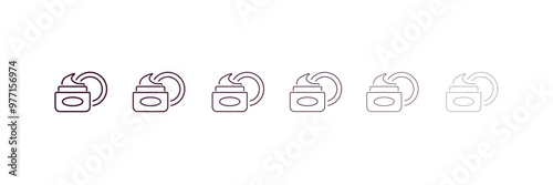 moisturizer outline icon. Linear vector from beauty concept. 6 different line style moisturizer icon included thin, light, regular, medium, bold, black.