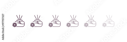 aroma outline icon. Linear vector from beauty concept. 6 different line style aroma icon included thin, light, regular, medium, bold, black.