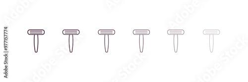 disposable razor outline icon. Linear vector from beauty concept. 6 different line style disposable razor icon included thin, light, regular, medium, bold, black.