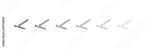 bobby pins outline icon. Linear vector from beauty concept. 6 different line style bobby pins icon included thin, light, regular, medium, bold, black.