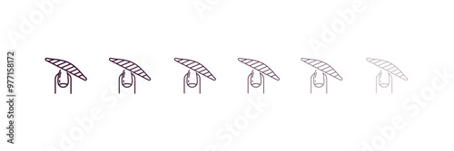 nail file outline icon. Linear vector from beauty concept. 6 different line style nail file icon included thin, light, regular, medium, bold, black.