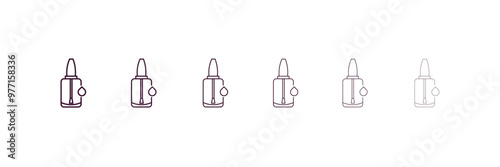 nail polish removal outline icon. Linear vector from beauty concept. 6 different line style nail polish removal icon included thin, light, regular, medium, bold, black.