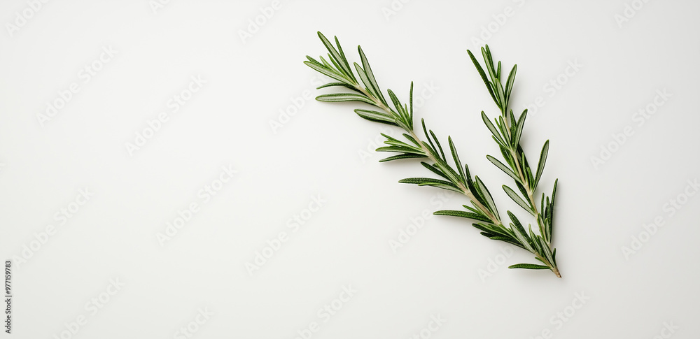 rosemary twig isolated on white rosemary twig isolated on white