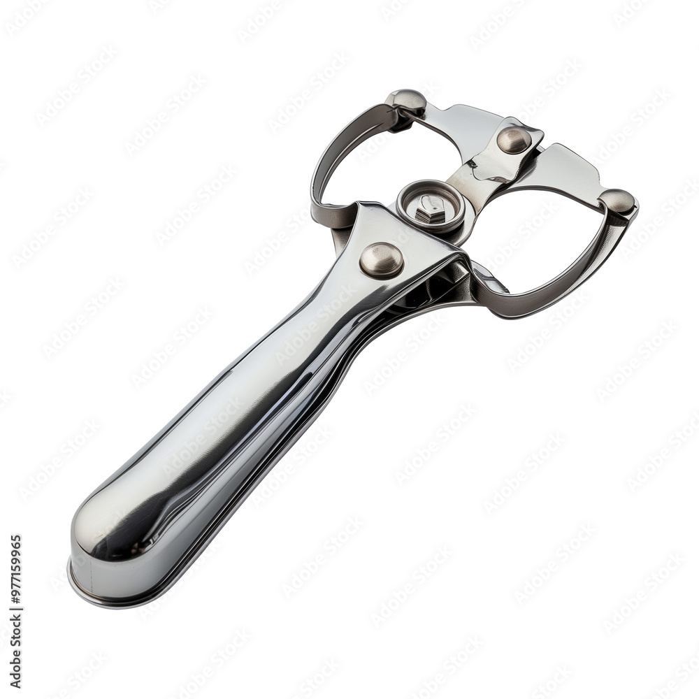 Manual can opener on isolated transparent background