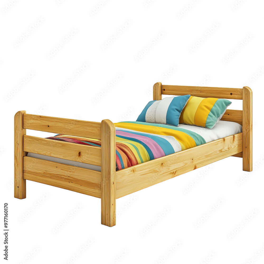 PNG childrens bed isolated on transparent background, cut out