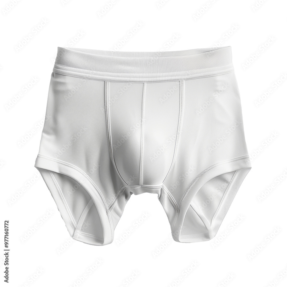 Men's white seamless underwear on isolated transparent background Men's white seamless underwear on isolated transparent background